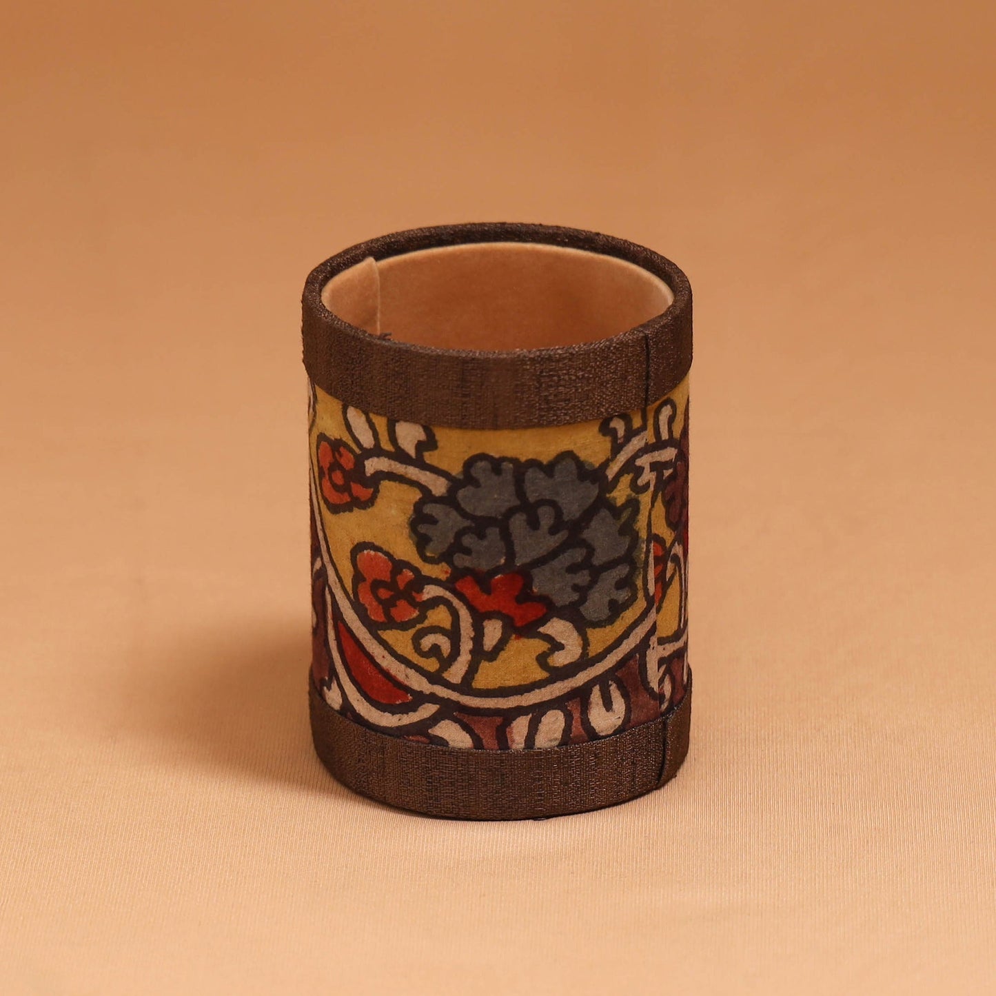 Natural dyed handpainted kalamkari pen stand 13