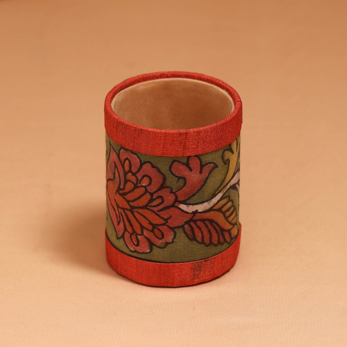 Natural dyed handpainted kalamkari pen stand 14