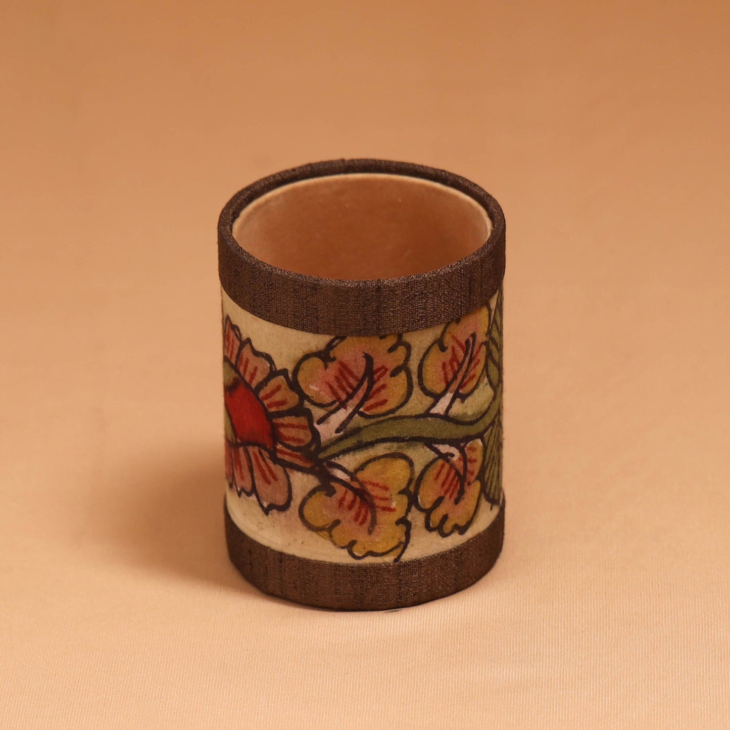 Natural dyed handpainted kalamkari pen stand 15