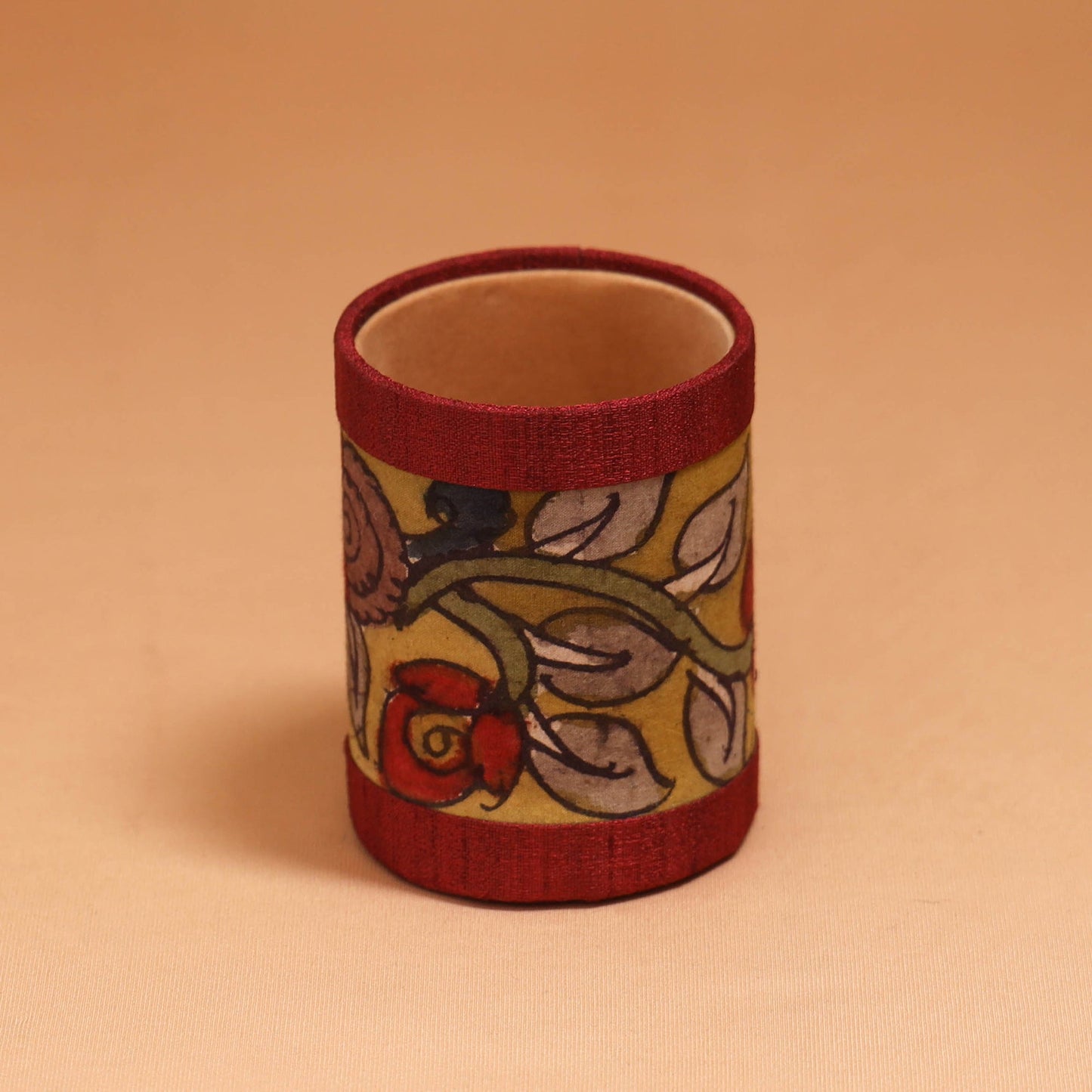 Natural dyed handpainted kalamkari pen stand 20