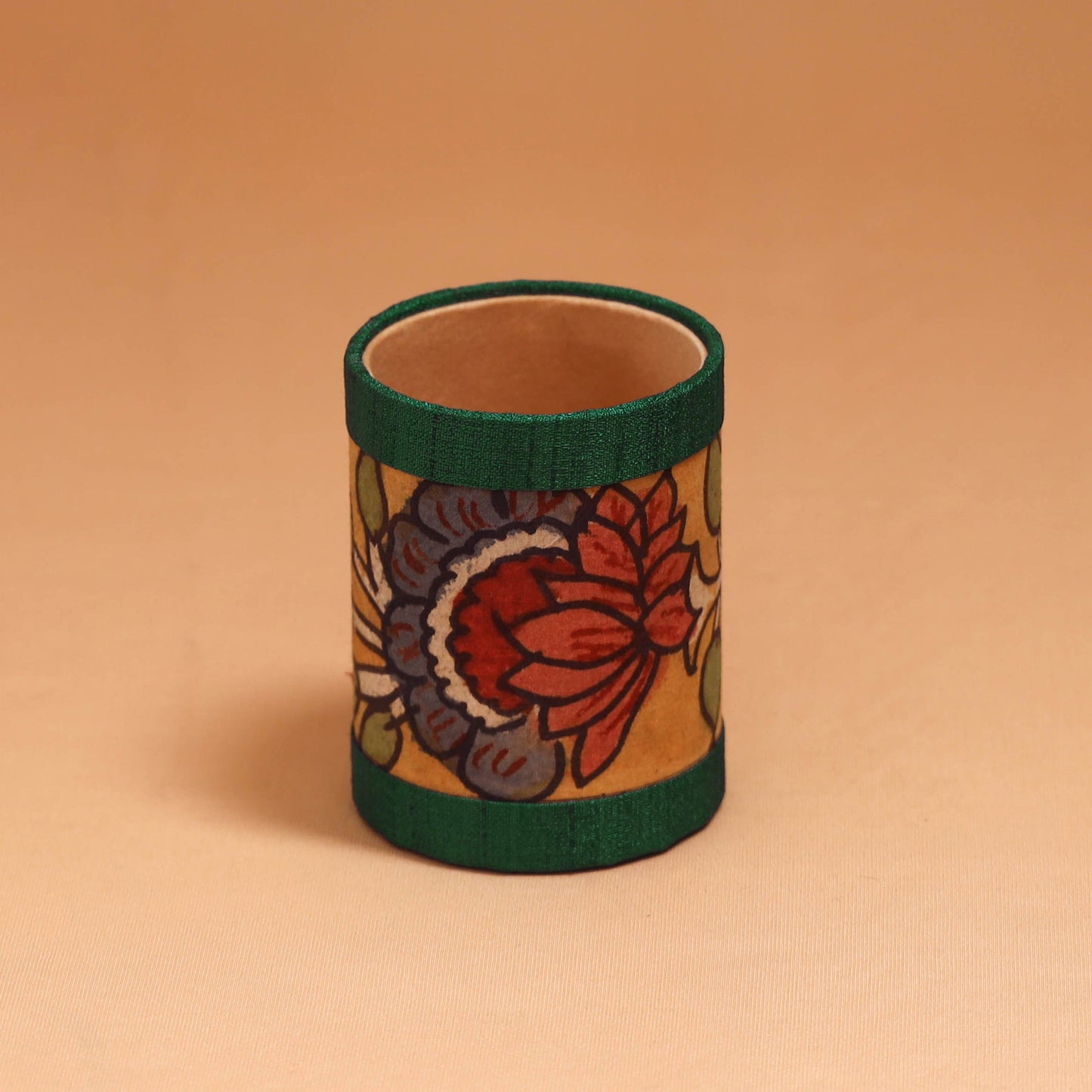 Natural dyed handpainted kalamkari pen stand 23
