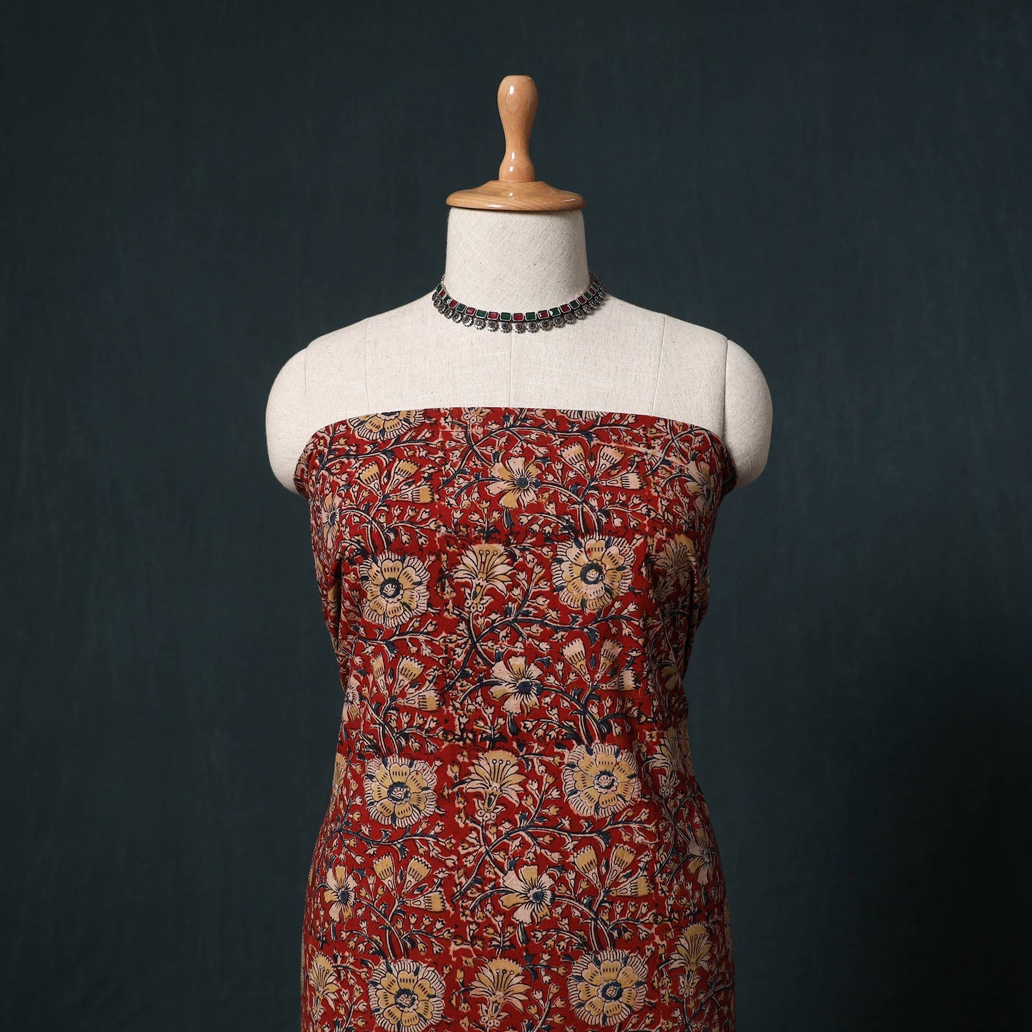Natural dyed kalamkari hand block print cotton 2pc