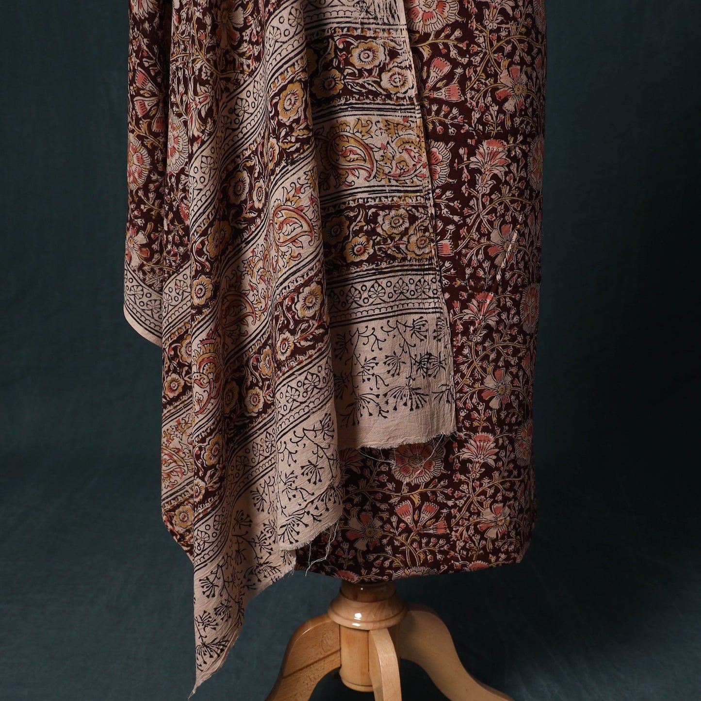 Natural dyed kalamkari hand block print cotton 2pc