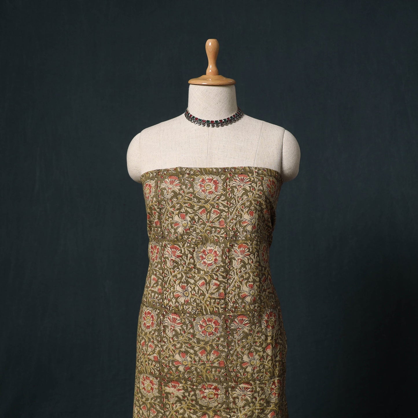 Natural dyed kalamkari hand block print cotton 2pc