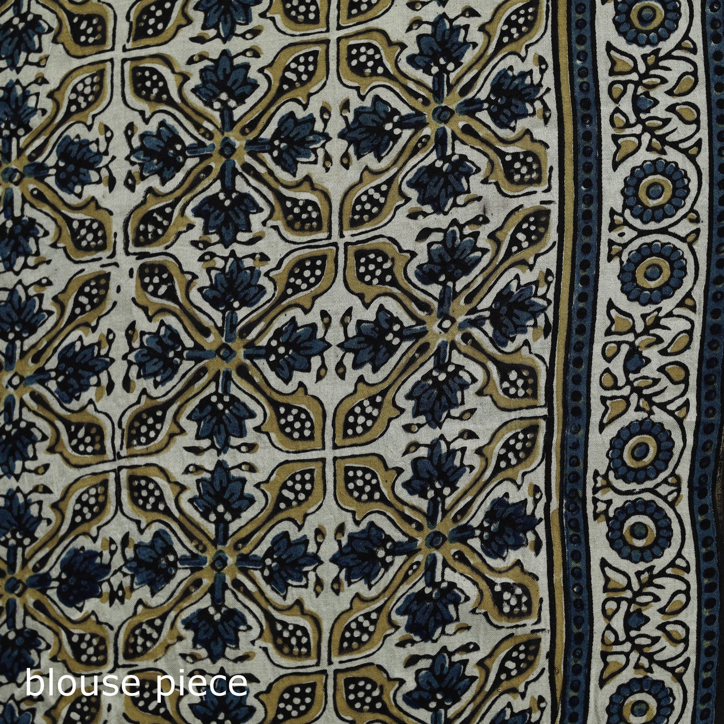 Natural dyed modal silk kutch hand block print ajrakh saree