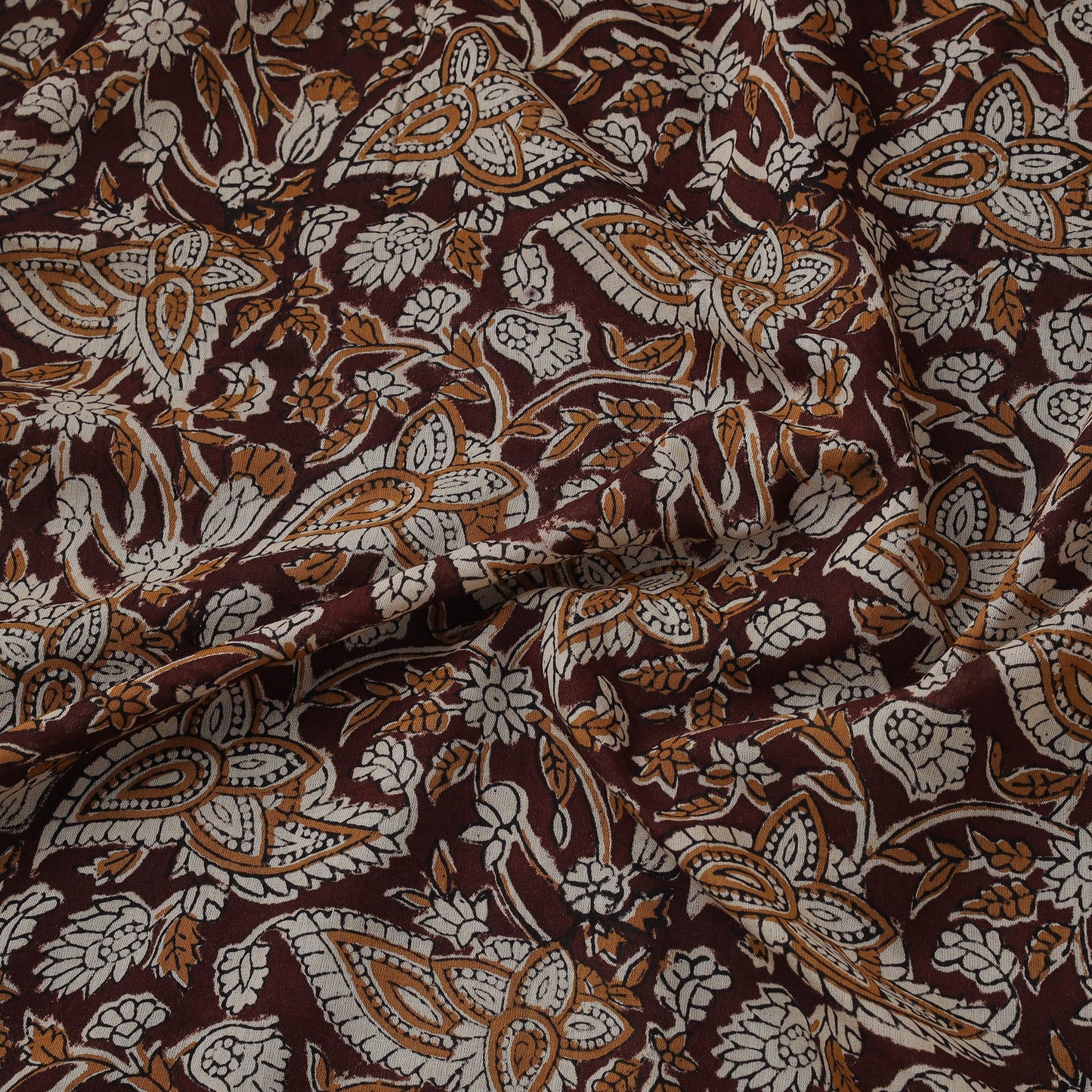 Natural dyed pure mul cotton hand block kalamkari bagru