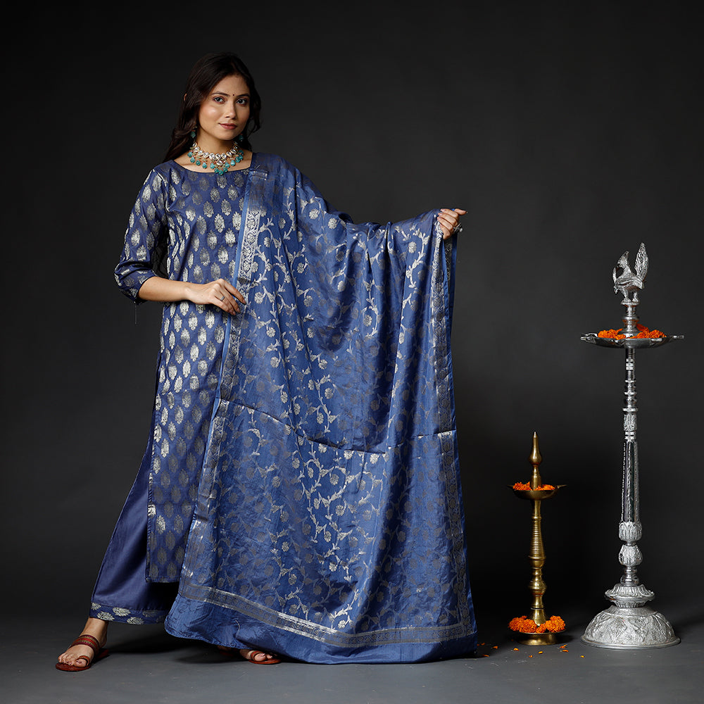 Banarasi Kurta with Palazzo & Dupatta Set