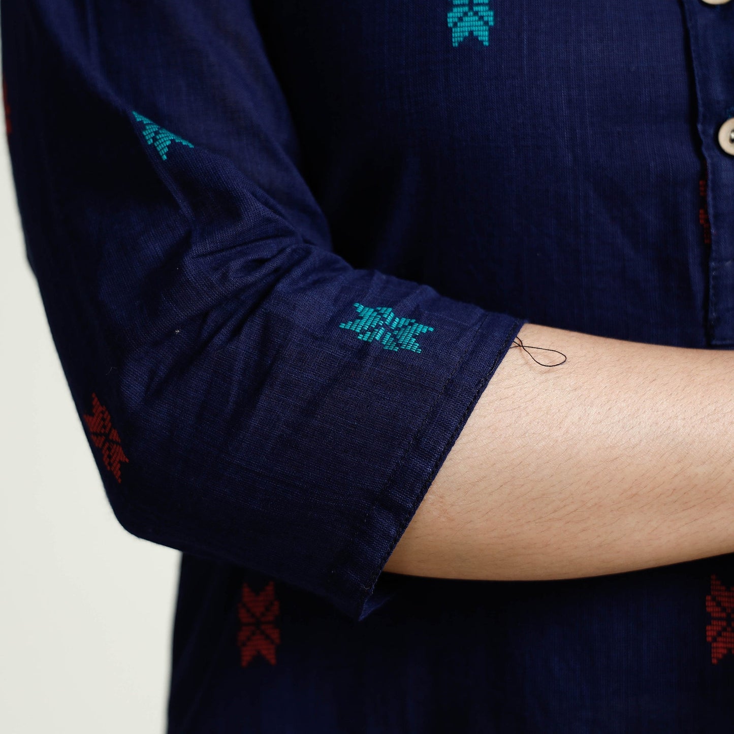 Jacquard Cotton Long Kurta for Women