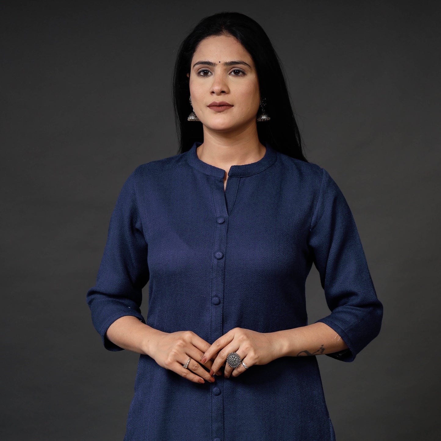 Kumaun Handwoven Straight Merino Woolen Kurta for Women