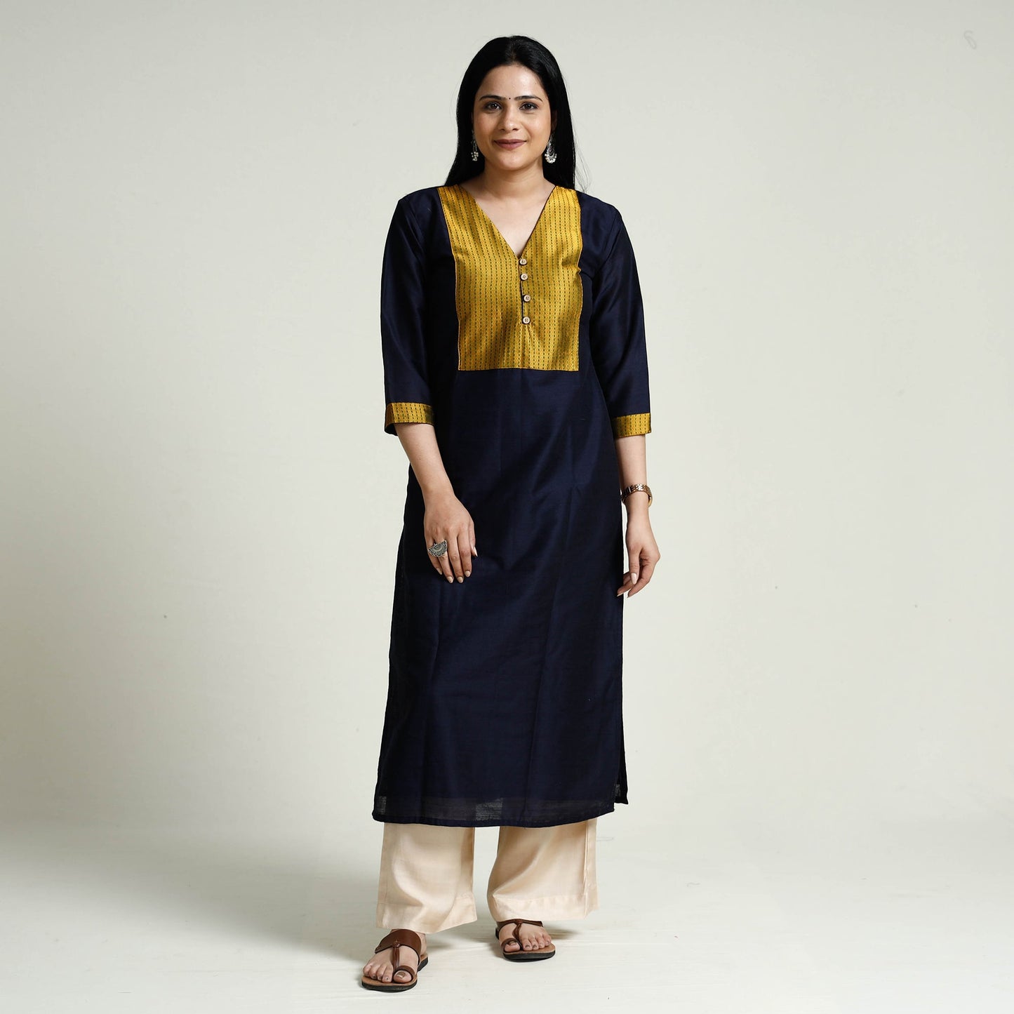 Buy Plain Silk Long Kurta for Women