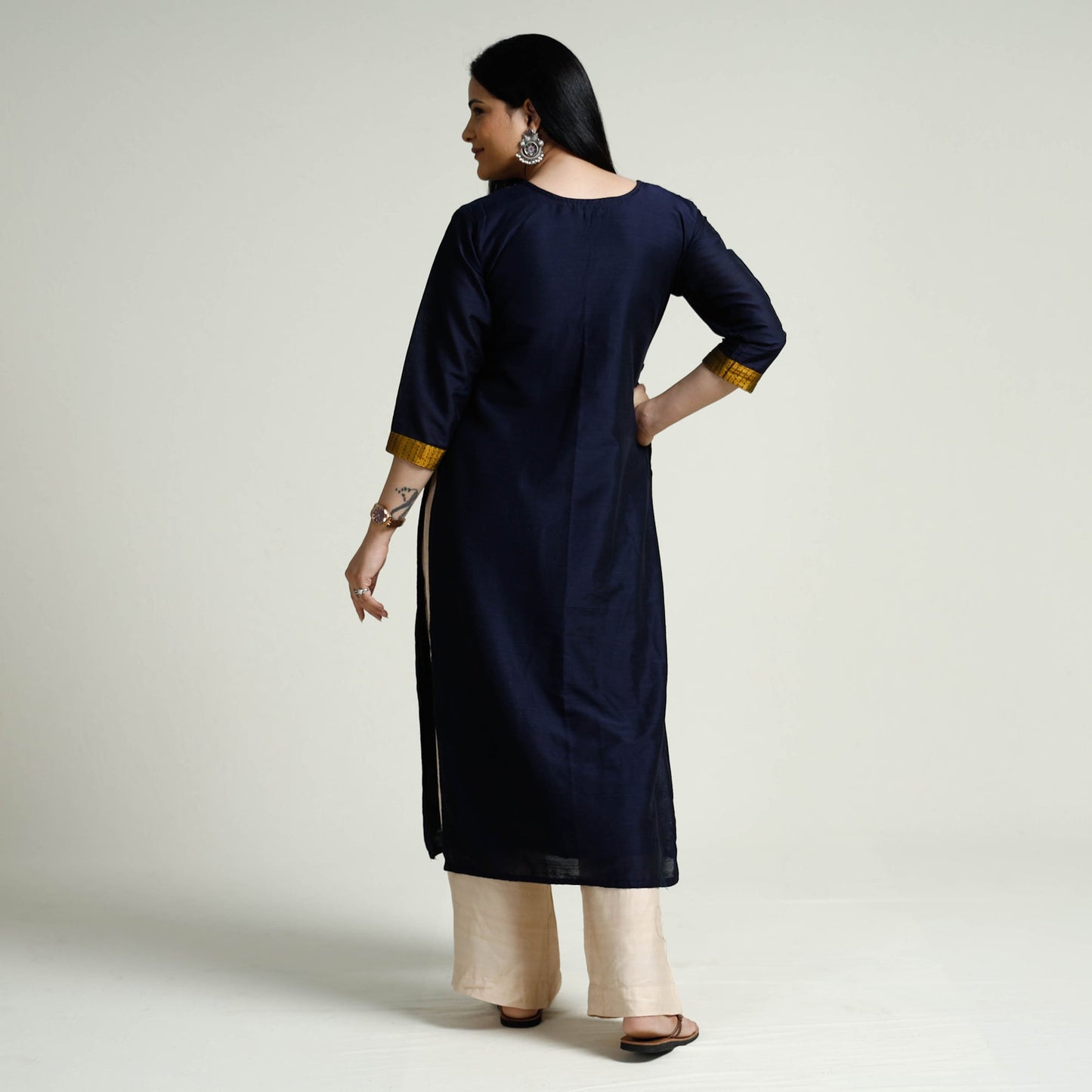 Buy Plain Silk Long Kurta for Women