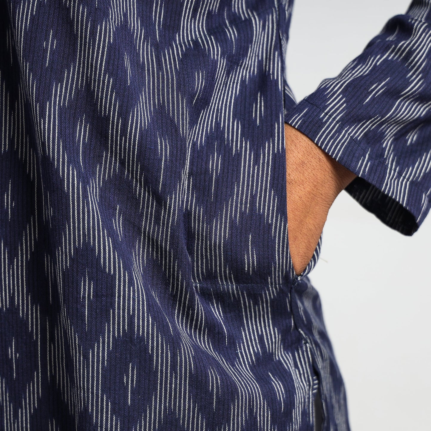 Buy Pochampally Ikat Cotton Men Long Kurta Online at iTokri.com