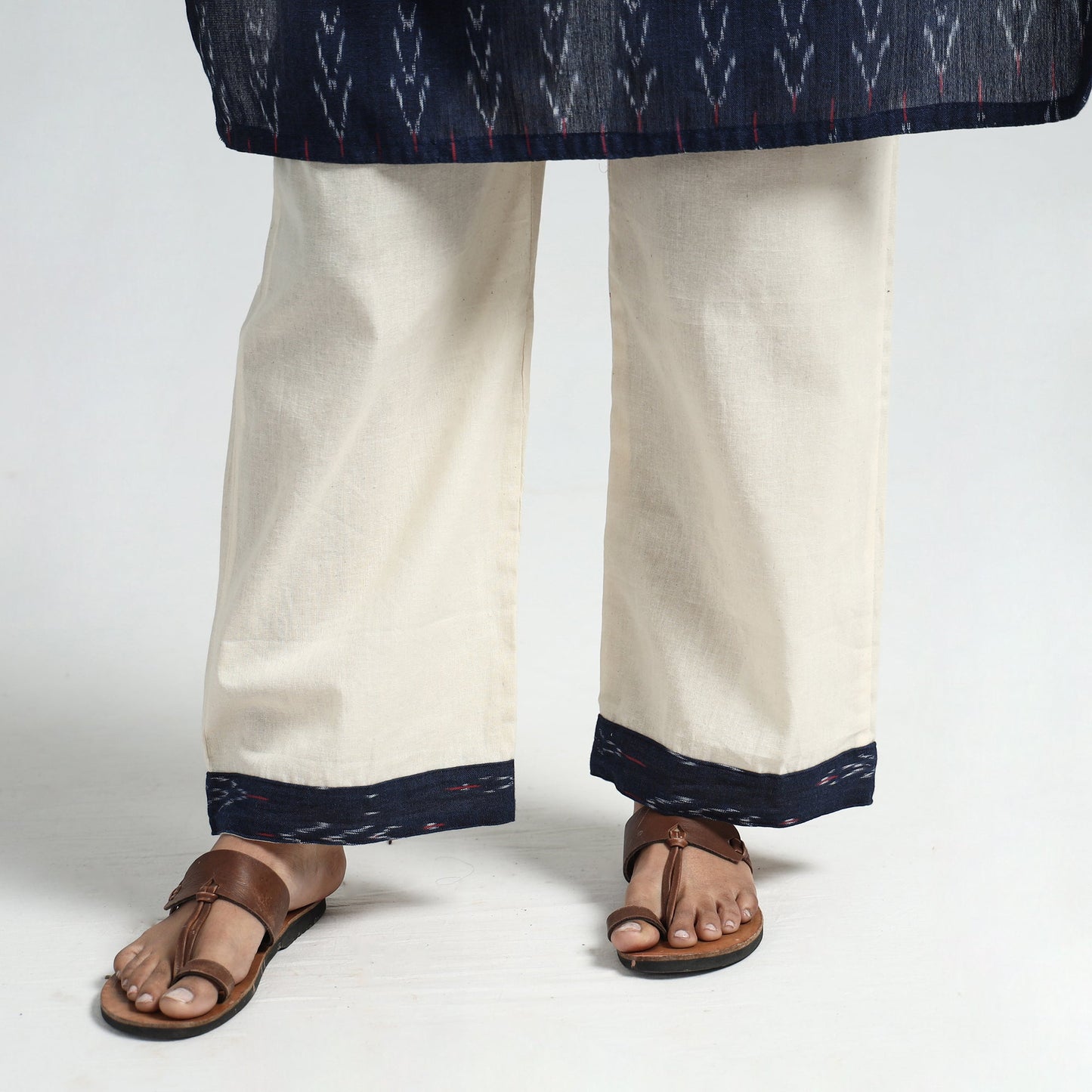 Navy blue - pochampally ikat weave cotton kurta