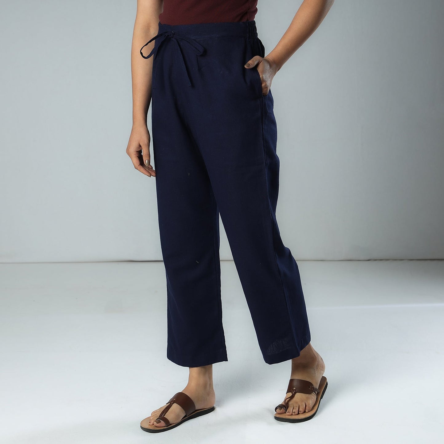 Plain Dyed Cotton Relaxed Fit Pant Online at iTokri.com