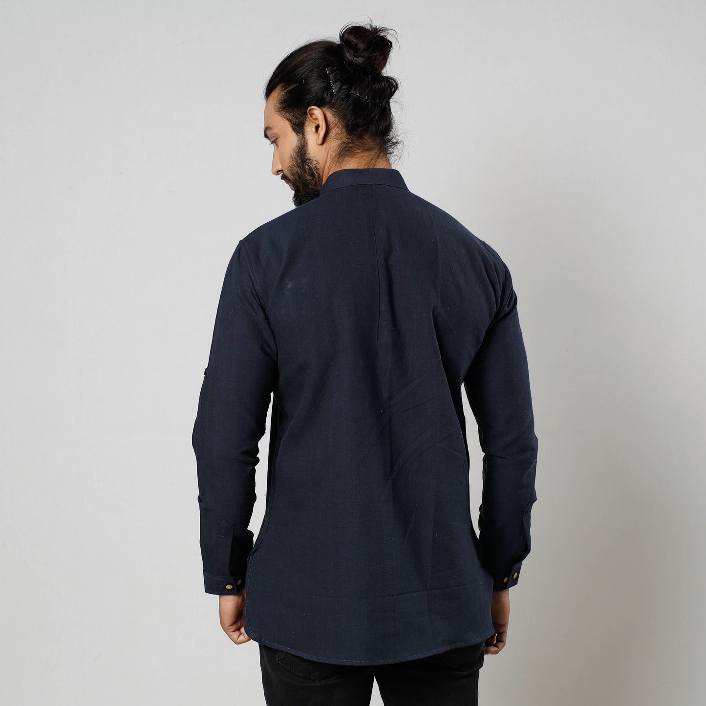 Plain Fine Cotton Handloom Men Short Kurta
