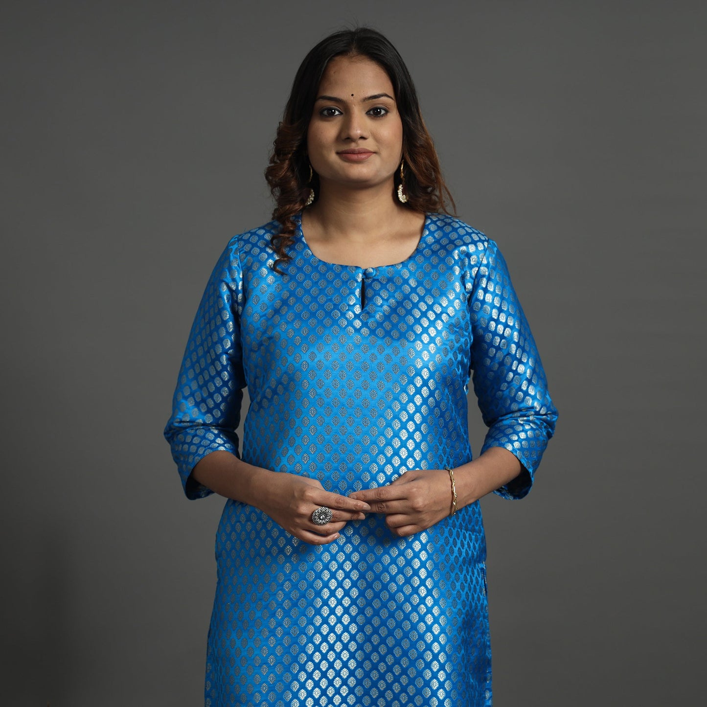 Elegant Banarasi Brocade Silk Kurta with Pant Set