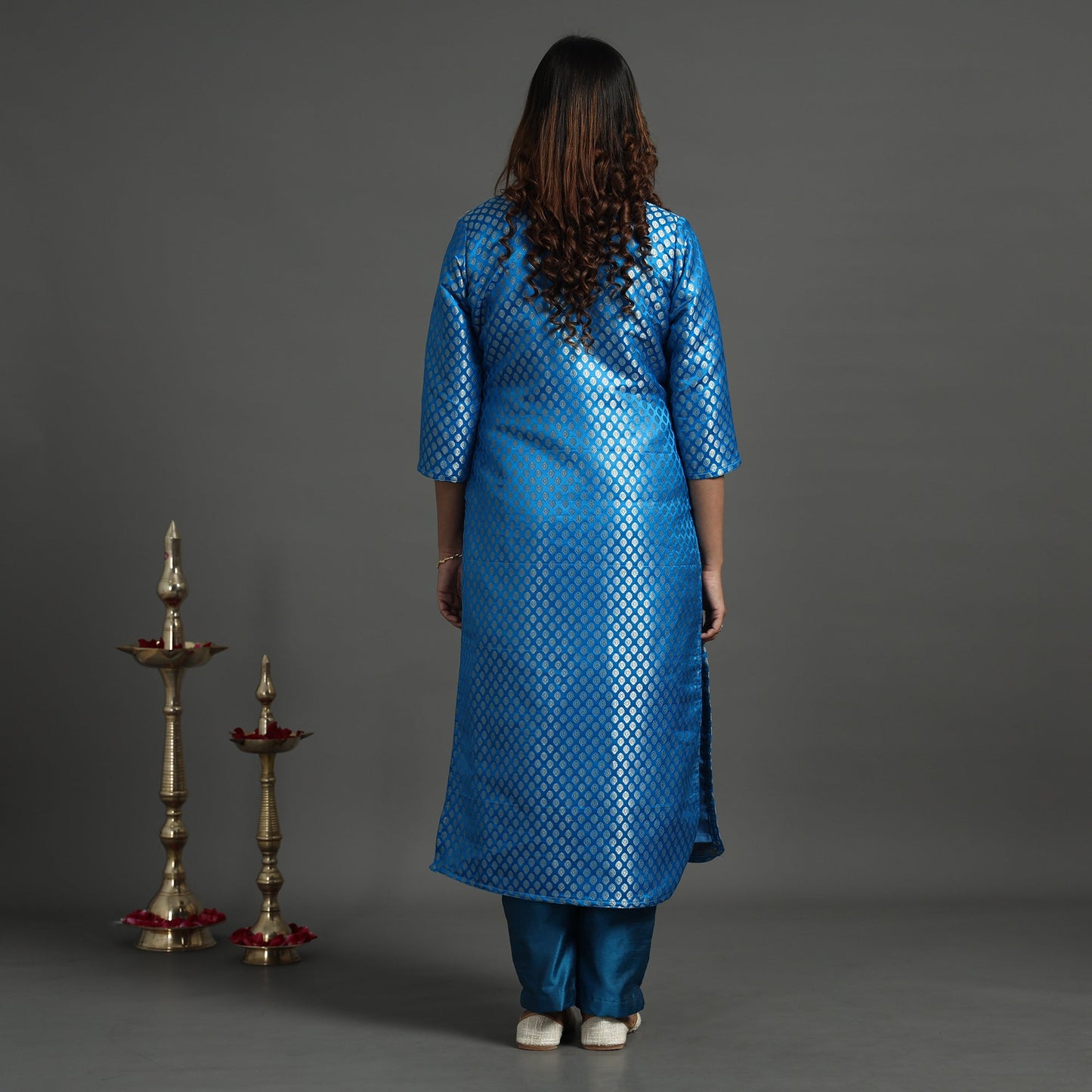 Elegant Banarasi Brocade Silk Kurta with Pant Set
