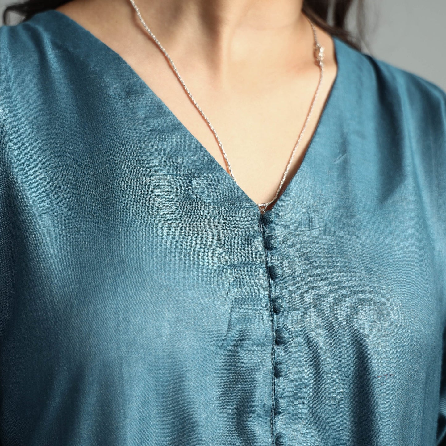 Buy Brick Red Tussar Silk Plain Kurta for Women