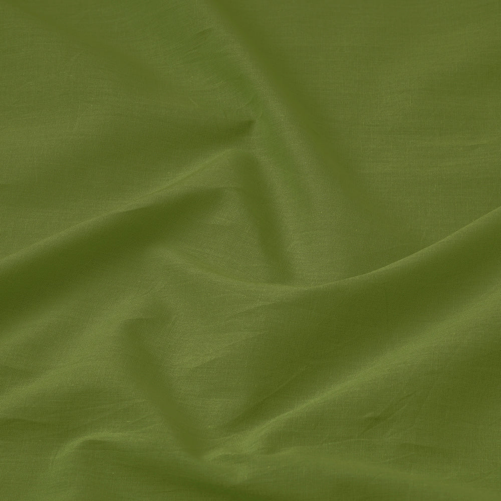 Olive green prewashed plain dyed cotton fabric - handcrafted