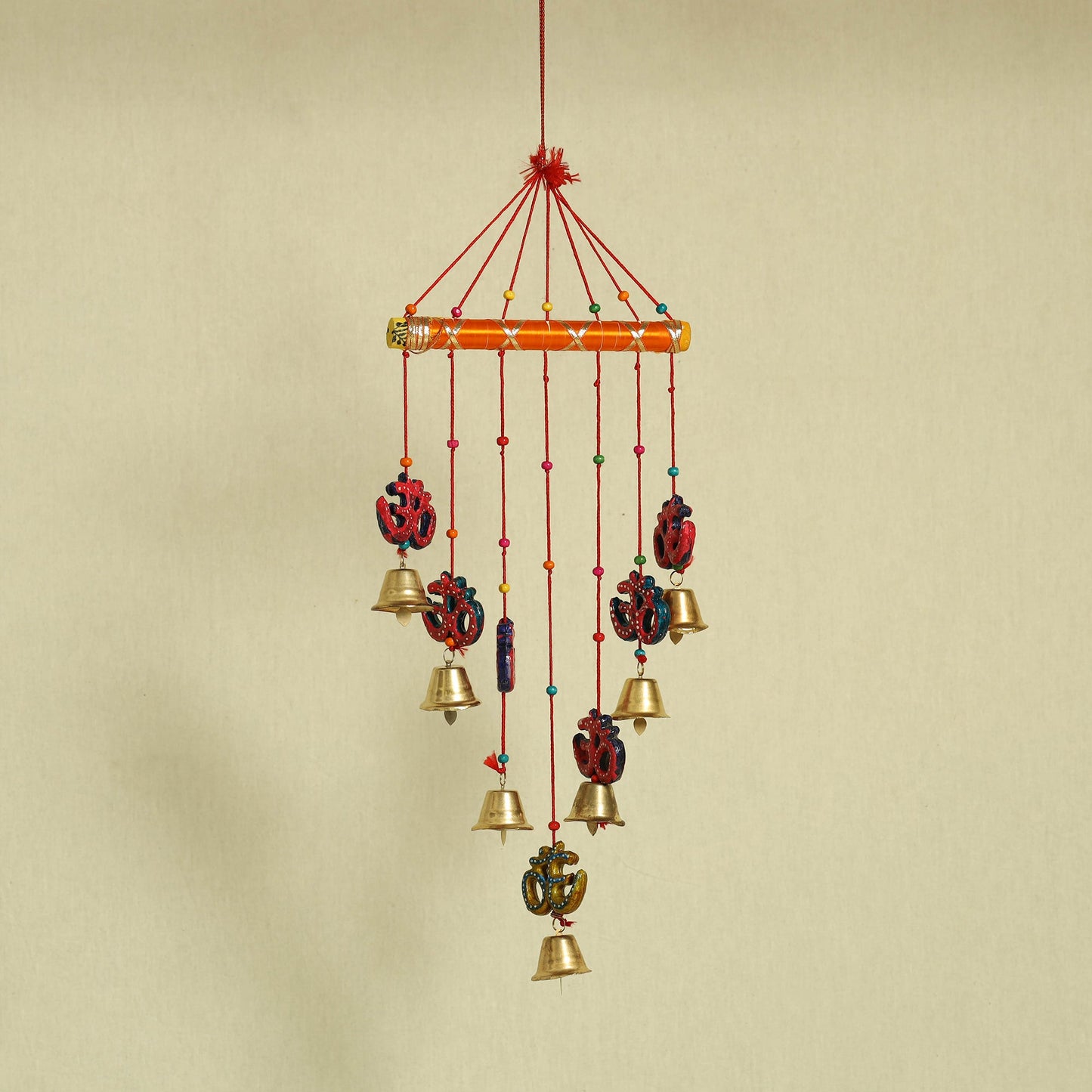 Om - Handpainted Wooden Decorative Bell Hanging