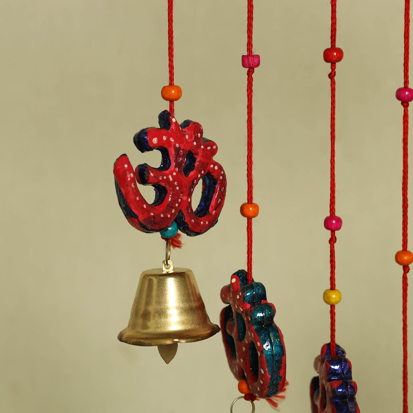 Om - Handpainted Wooden Decorative Bell Hanging