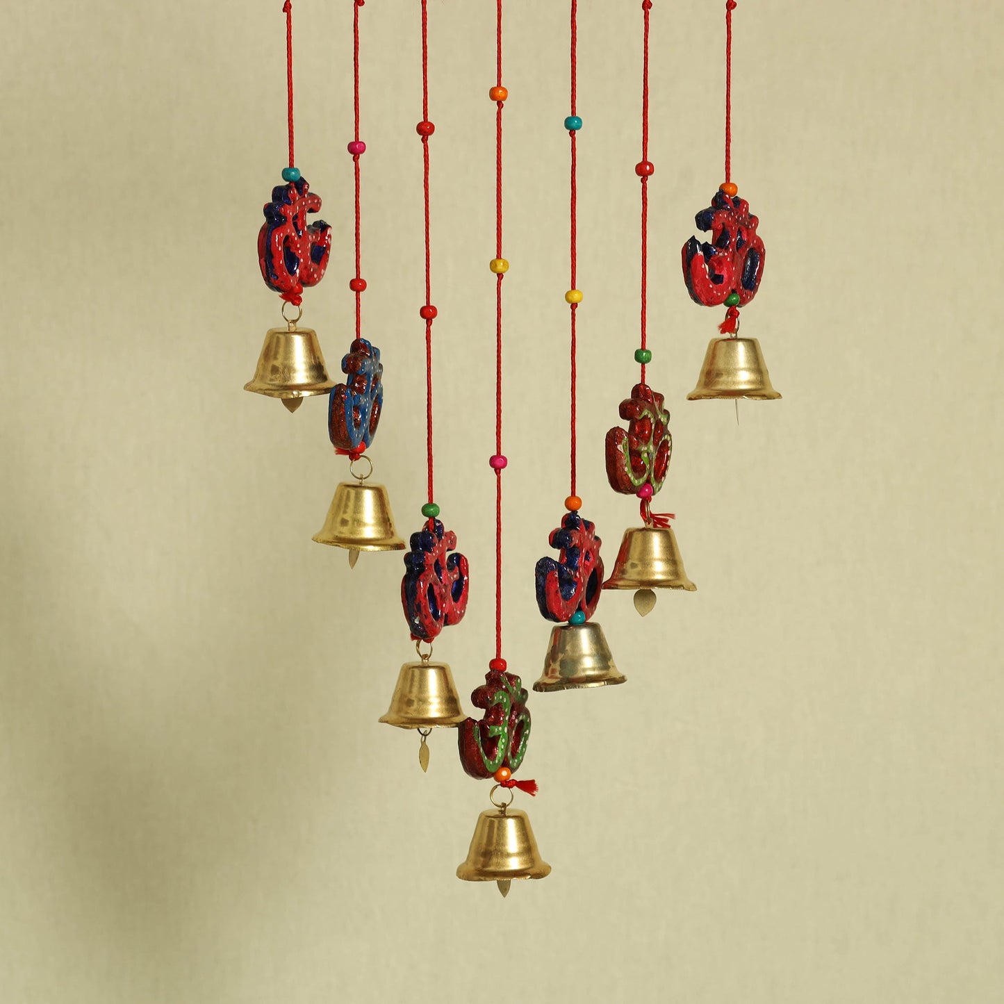 Om - Handpainted Wooden Decorative Bell Hanging