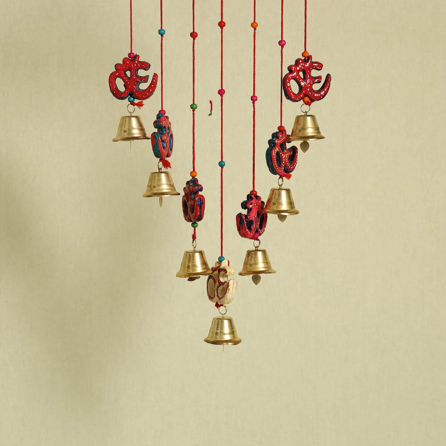 Om - Handpainted Wooden Decorative Bell Hanging