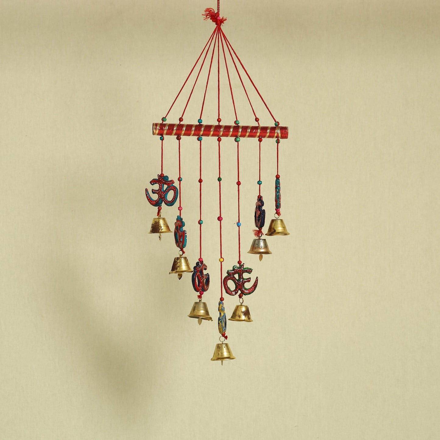 Om - Handpainted Wooden Decorative Bell Hanging