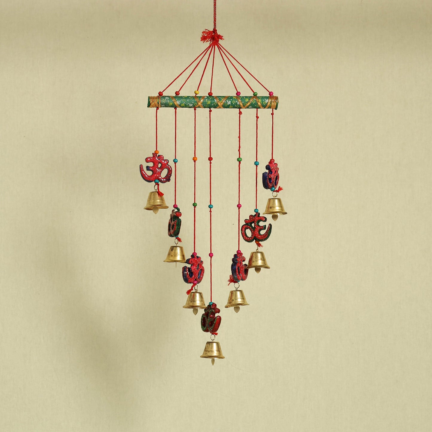 Om - Handpainted Wooden Decorative Bell Hanging