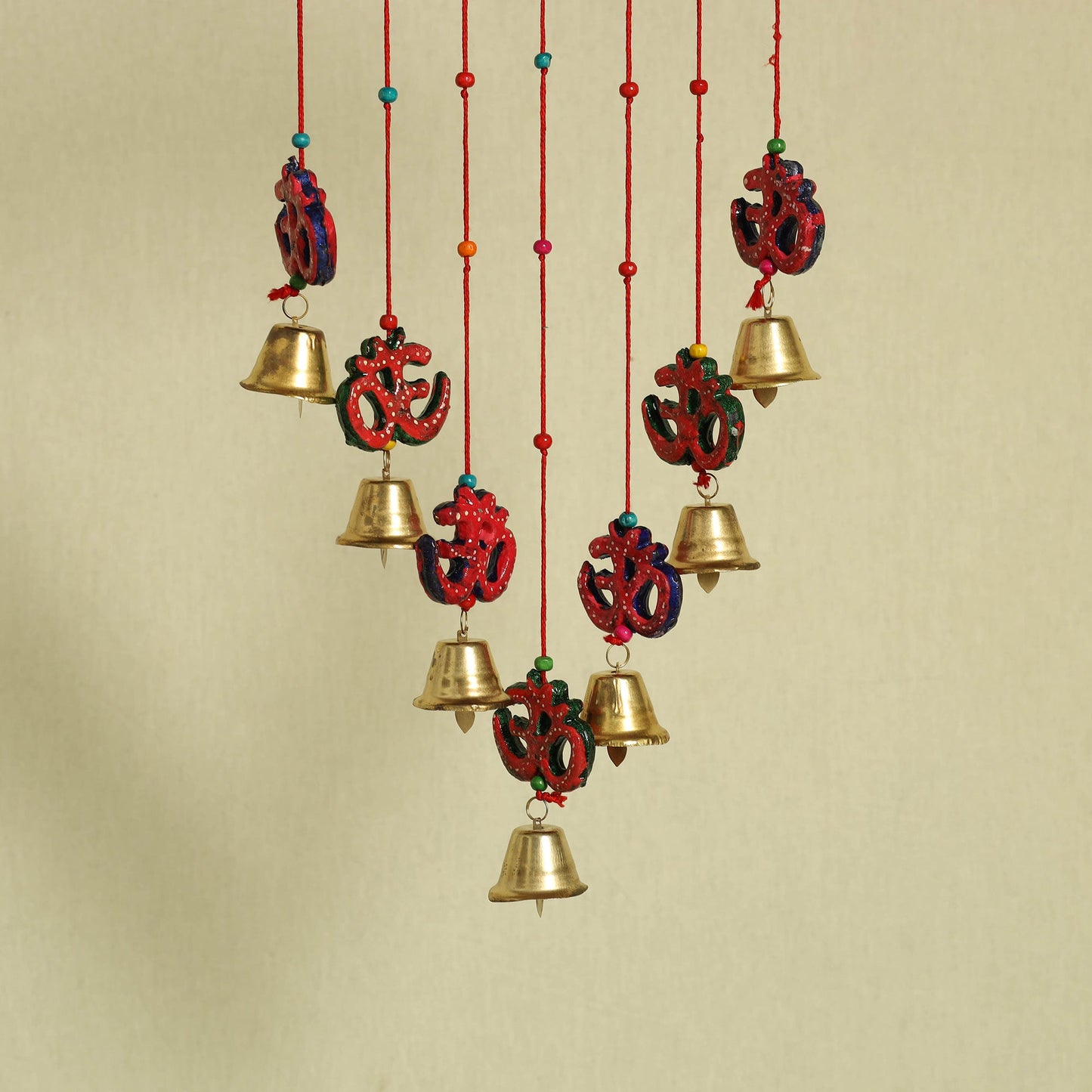Om - Handpainted Wooden Decorative Bell Hanging