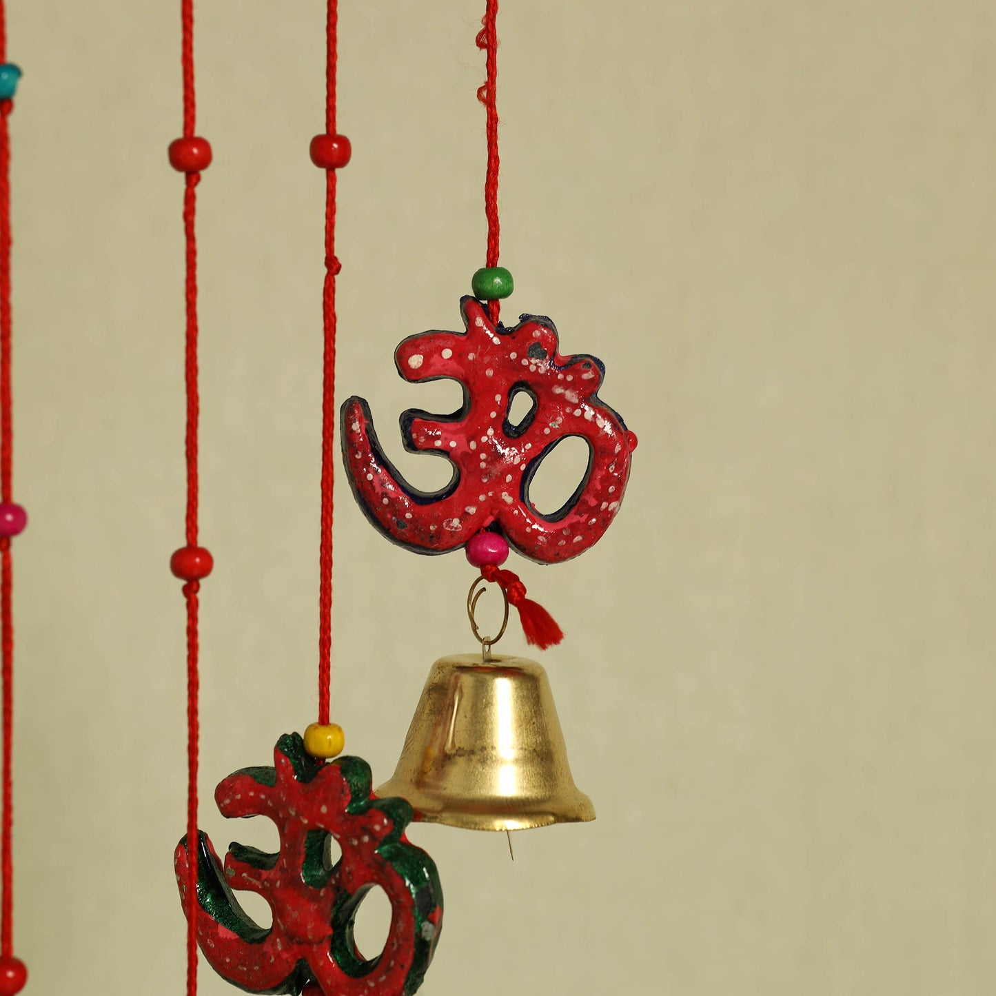 Om - Handpainted Wooden Decorative Bell Hanging