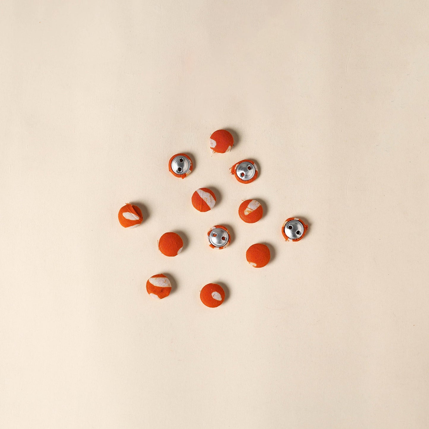 Orange Handmade Fabric Button Small at iTokri