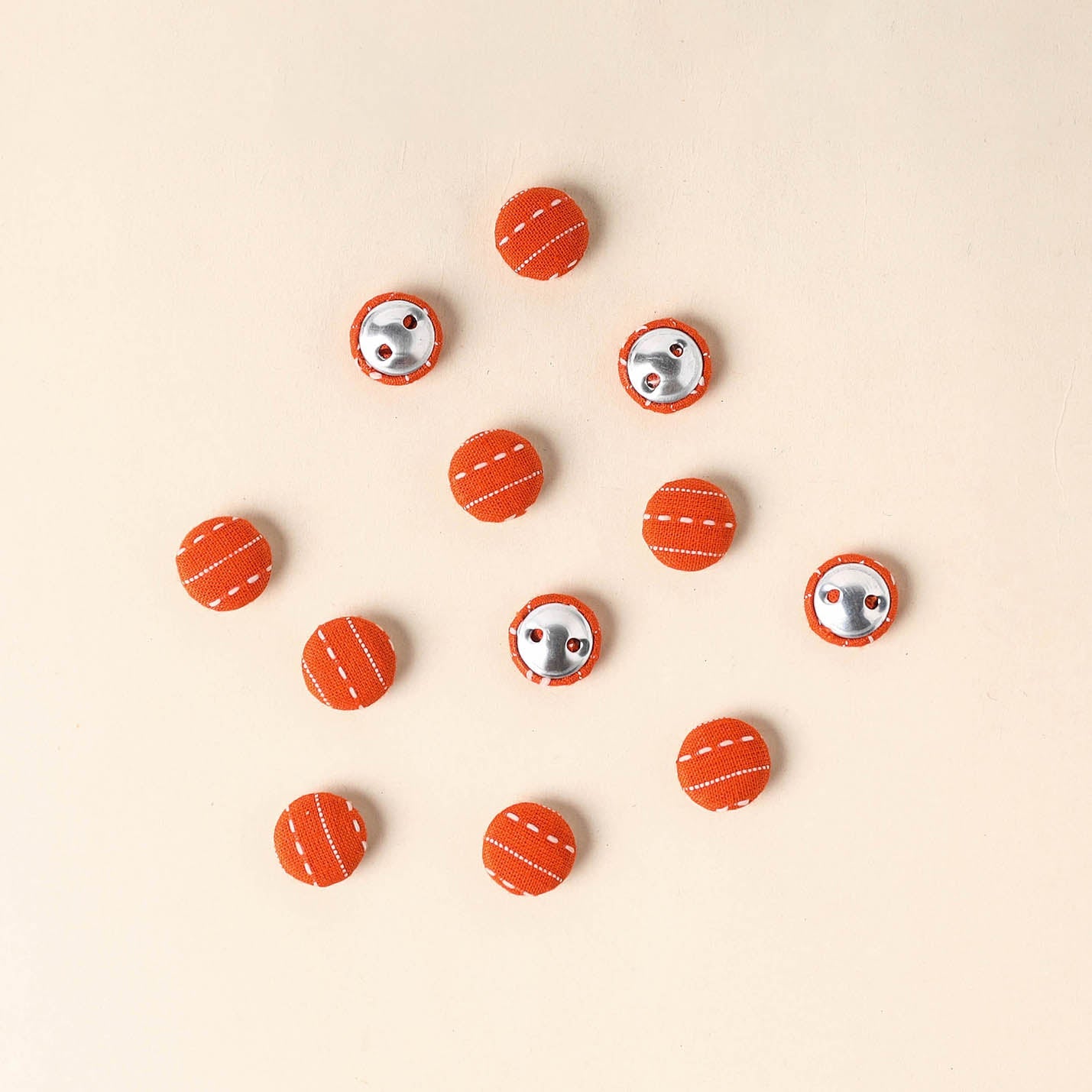 Orange Handmade Fabric Button Small at iTokri