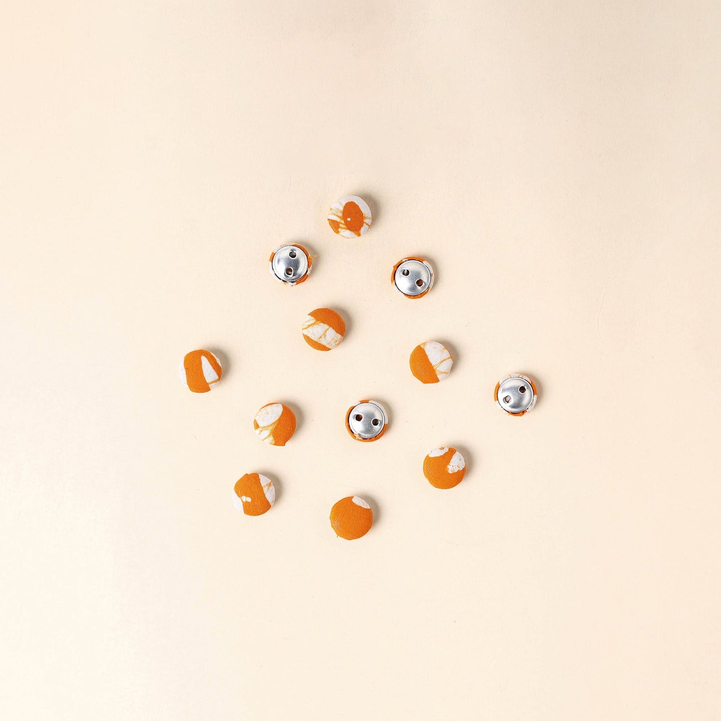Orange Handmade Fabric Button Small at iTokri