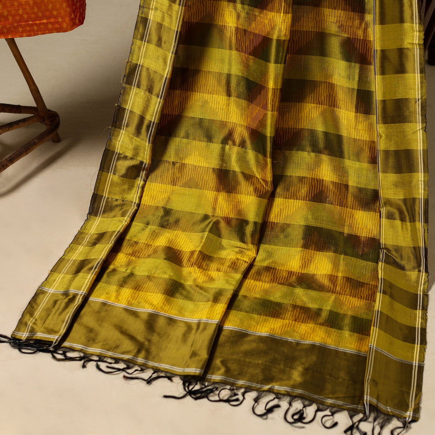 2pc Mulberry Silk Pochampally Ikat Dress Material
