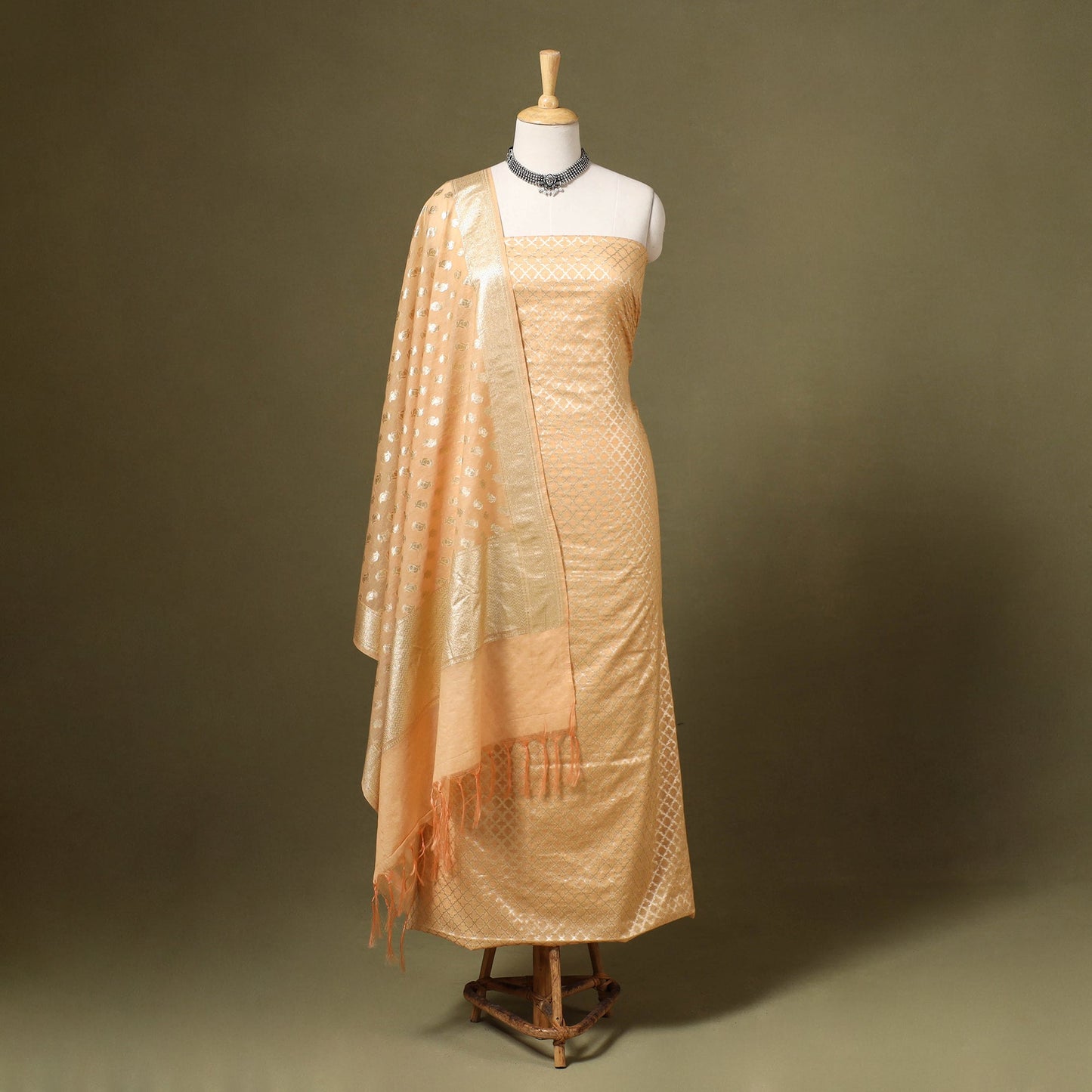 2pc Cotton x Viscose Zari Banarasi Dress Material
