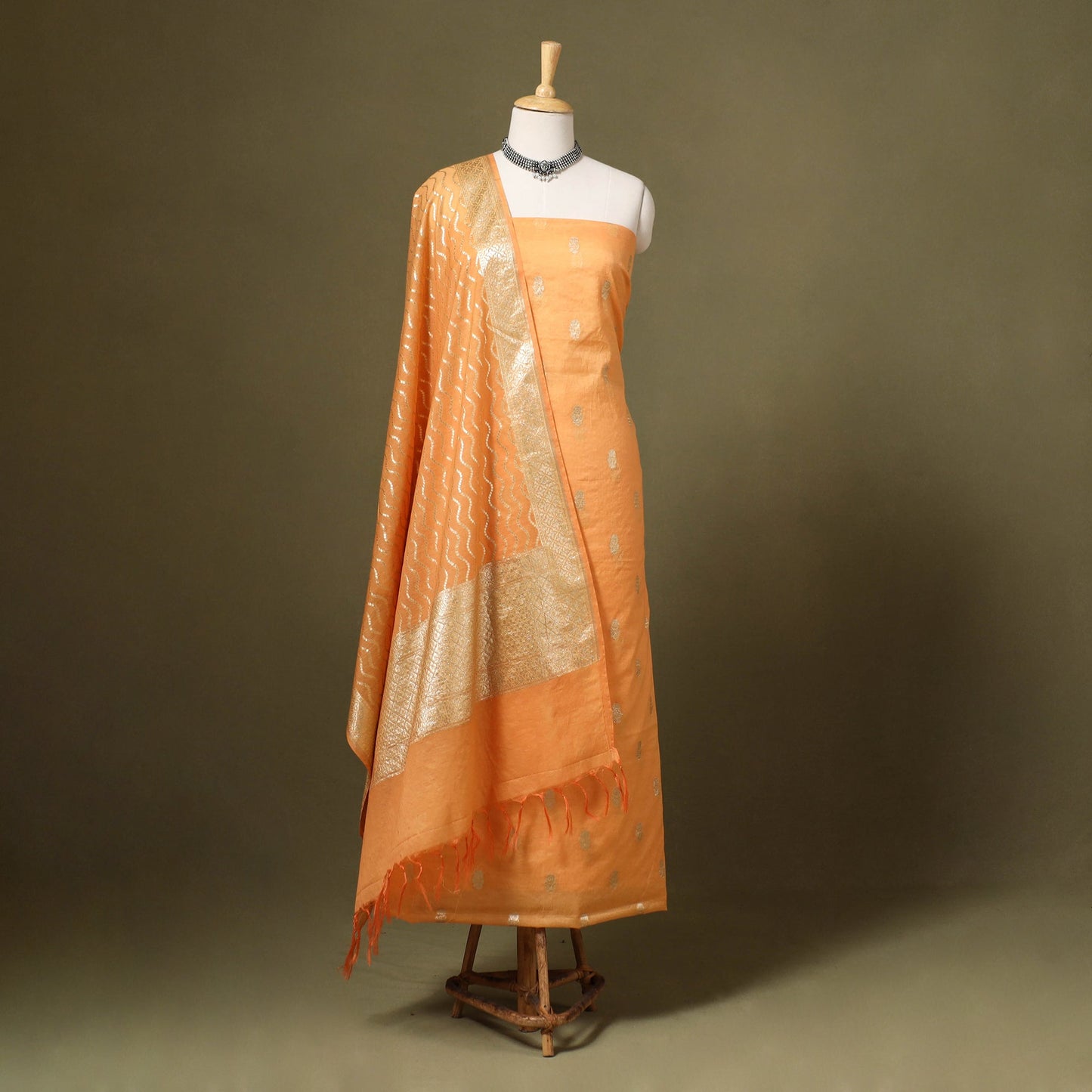 2pc Cotton x Viscose Zari Banarasi Dress Material