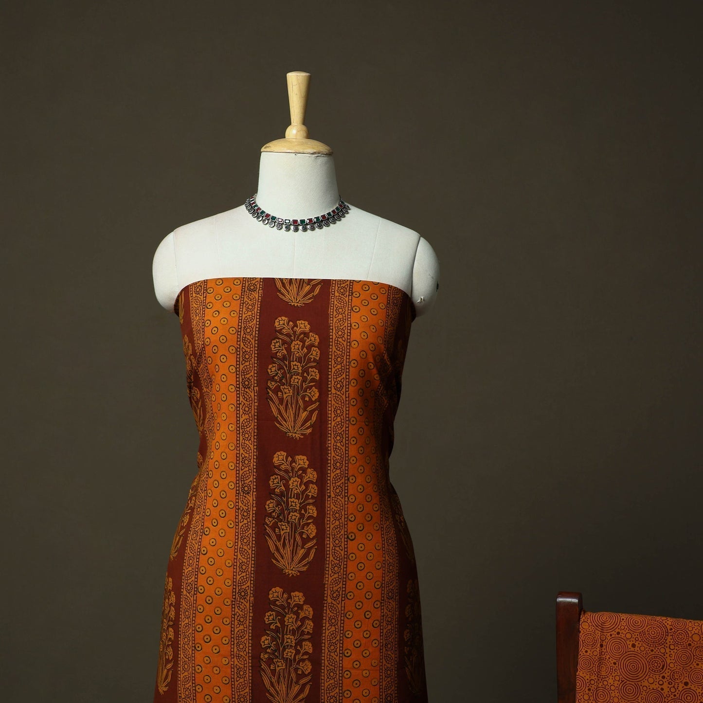 Bagh hand block print natural dyed cotton 3pc unstitched