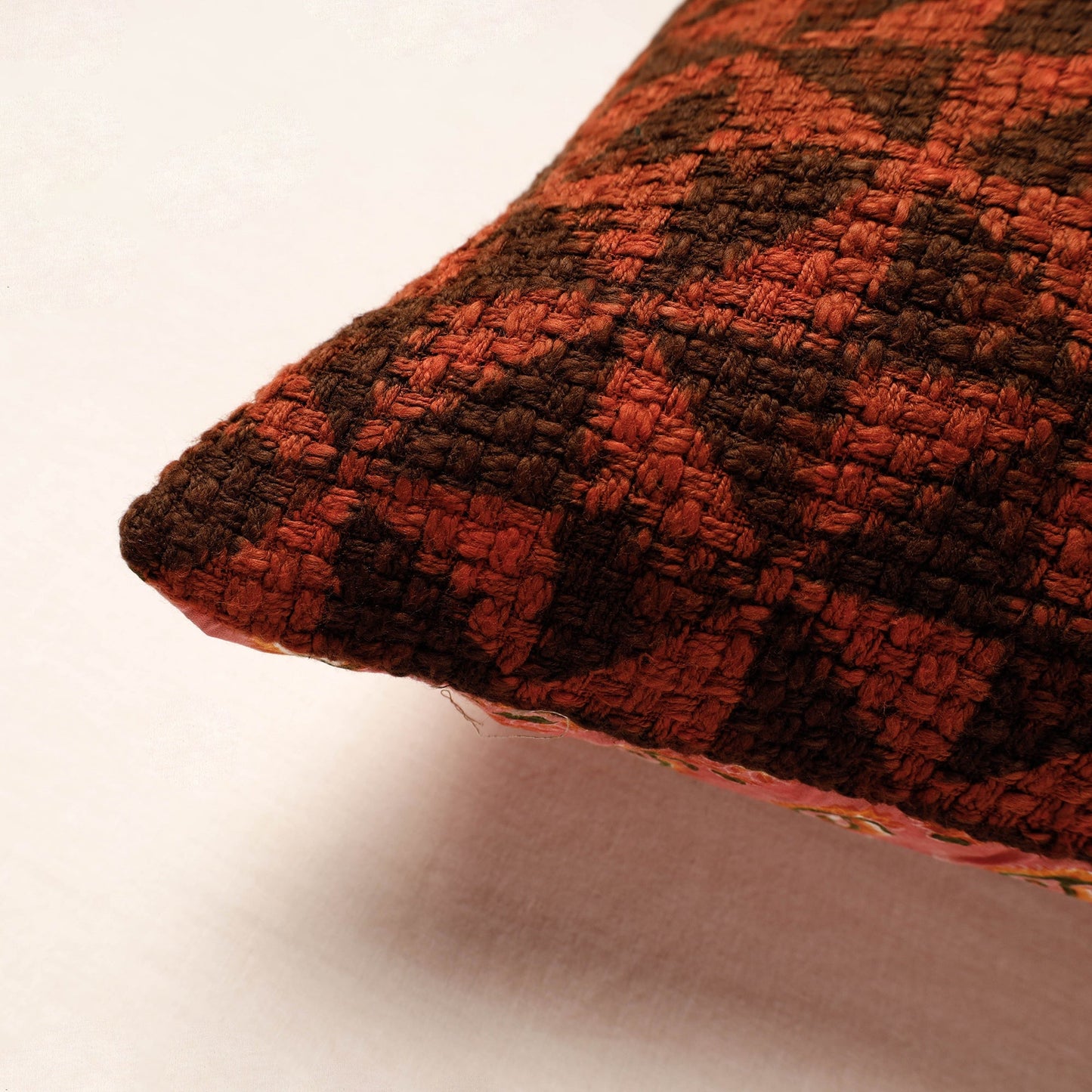 Bagru Block Printed Jute Cushion Cover (16 x 16 in) Online at iTokri.com
