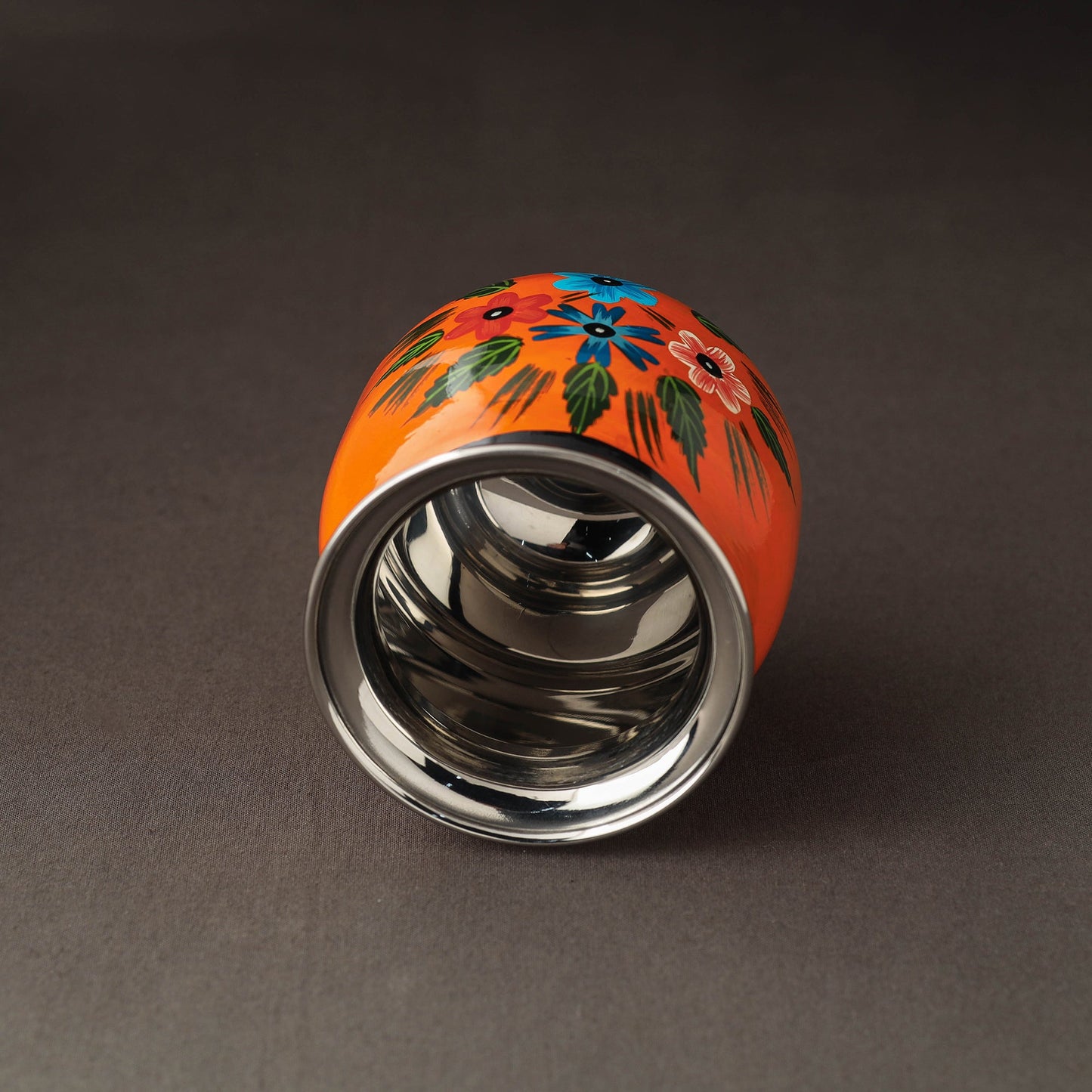 Banaras Handpainted Stainless Steel Lota / Pooja Kalash / Container