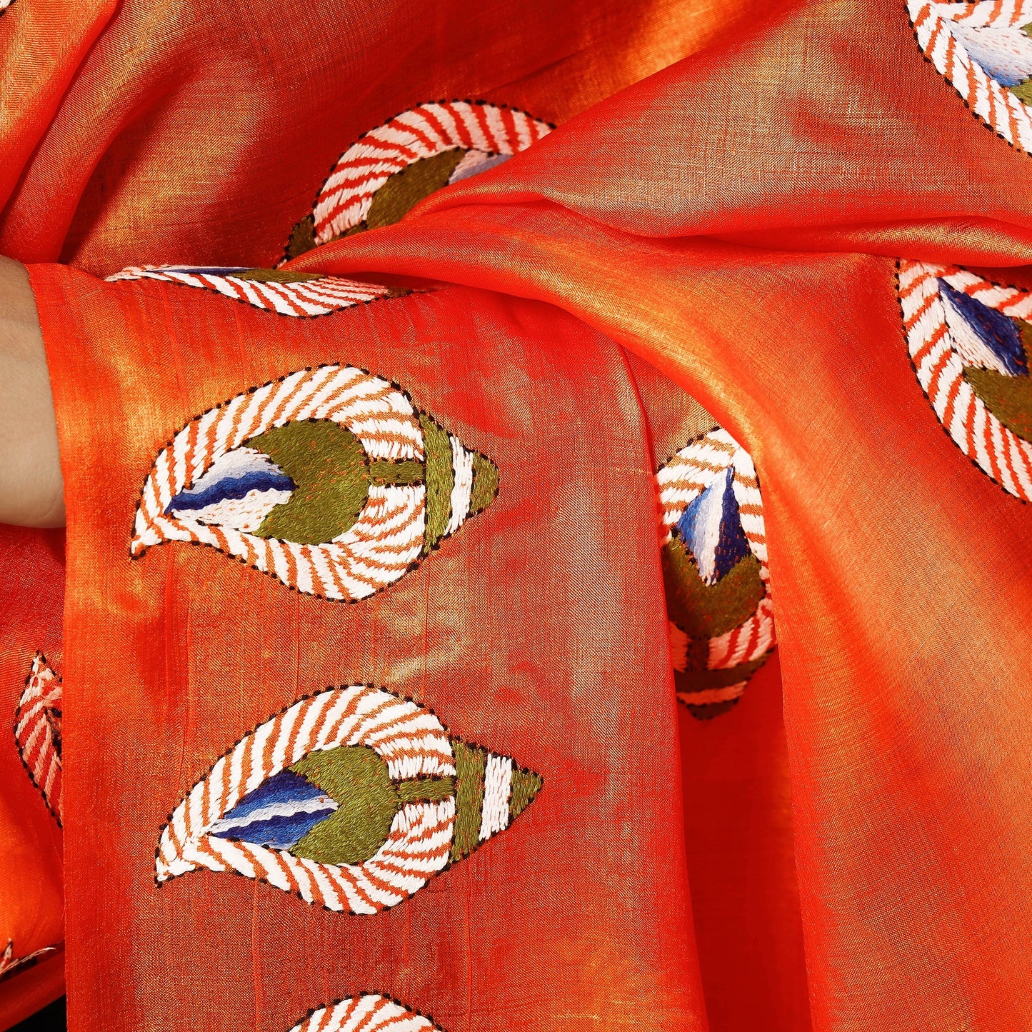 Kantha Embroidery Silk Dupatta