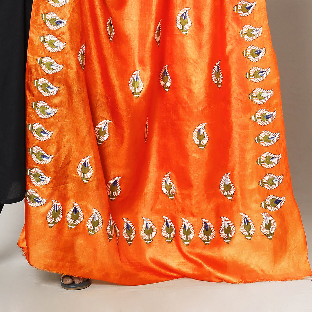 Kantha Embroidery Silk Dupatta