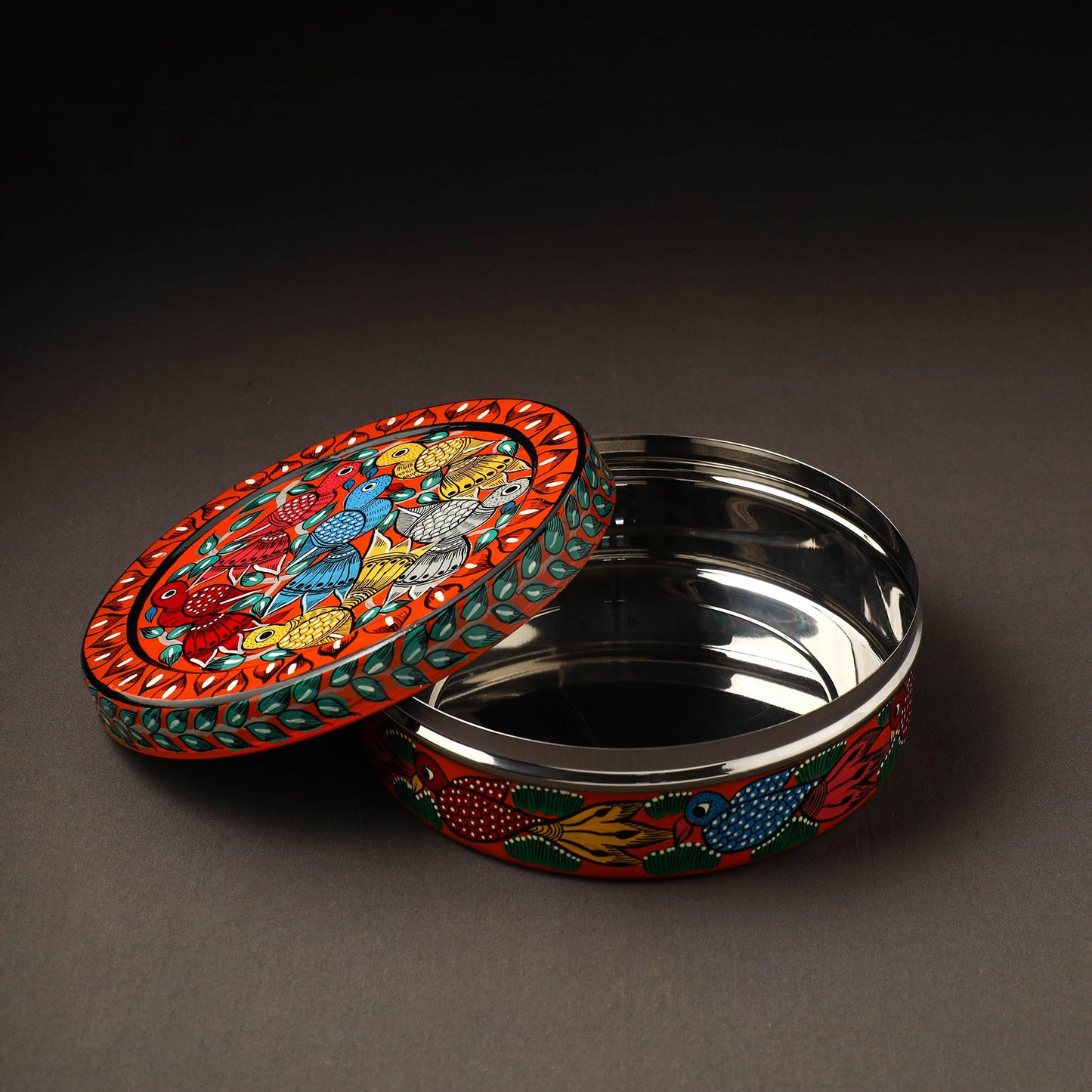 Bengal Patua Handpainted Stainless Steel Casserole