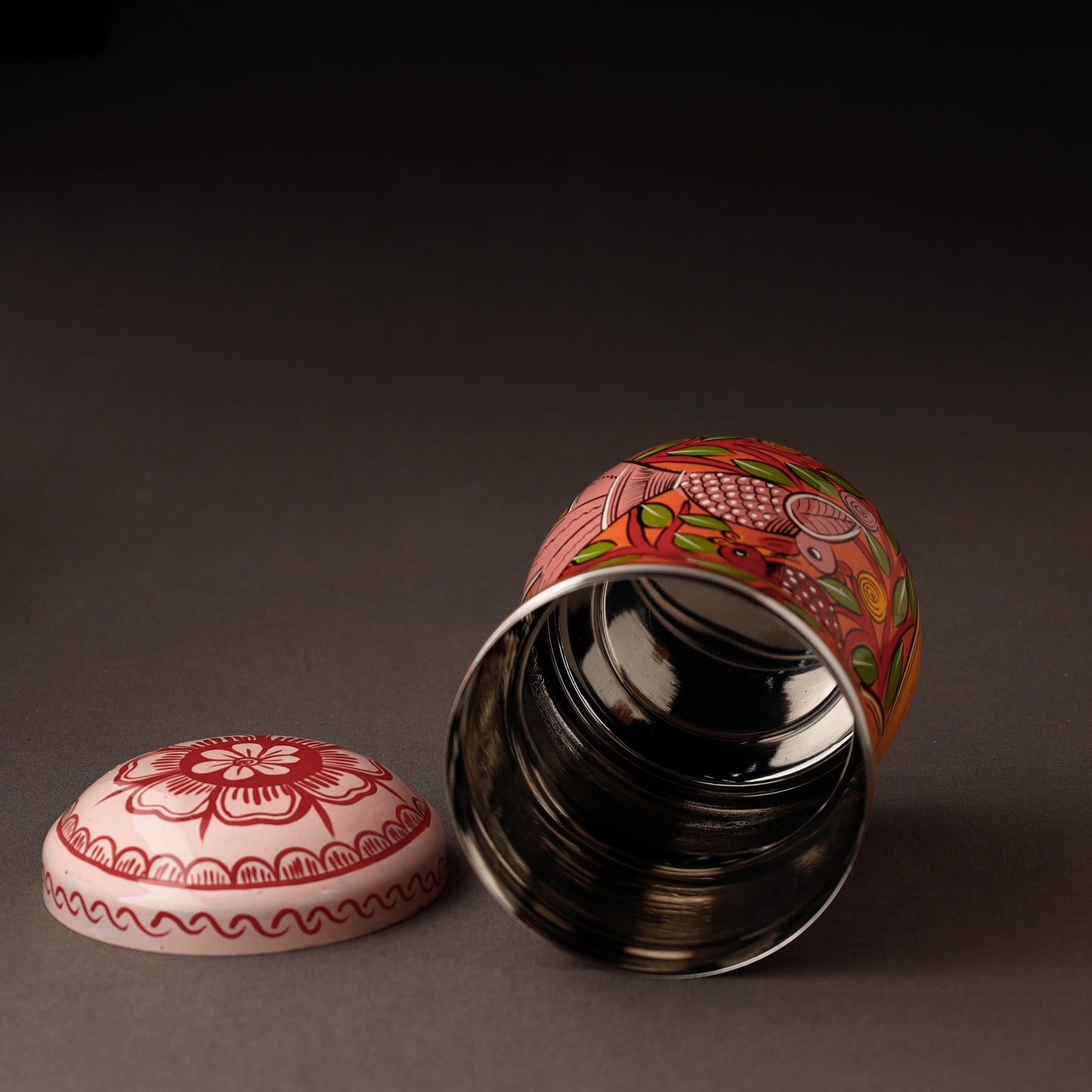 Bengal Patua Handpainted Stainless Steel Multi Utility Canister