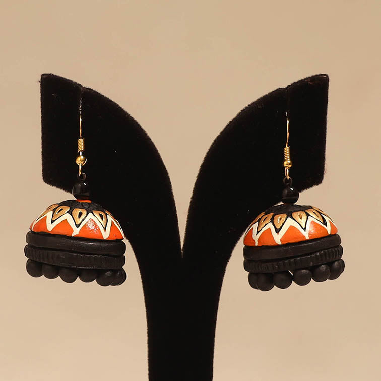 Bishnupur handpainted terracotta jhumki earrings 85