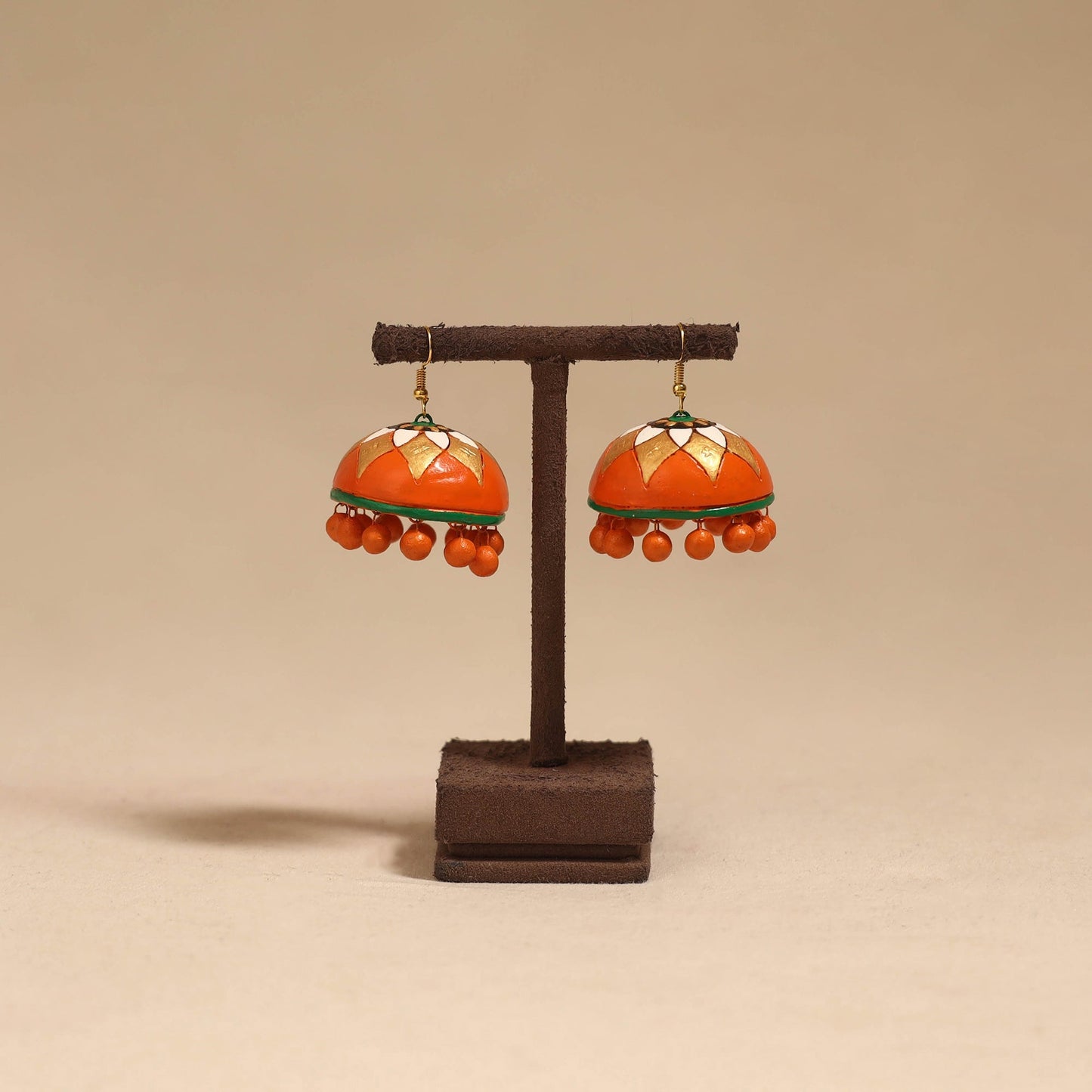 Bishnupur handpainted terracotta jhumki earrings 95