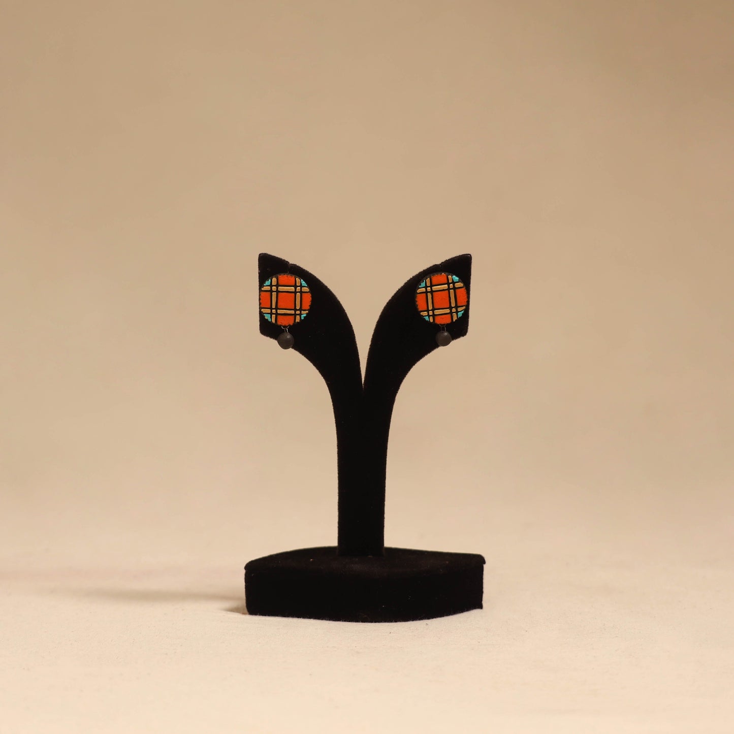 Bishnupur handpainted terracotta stud earrings 178