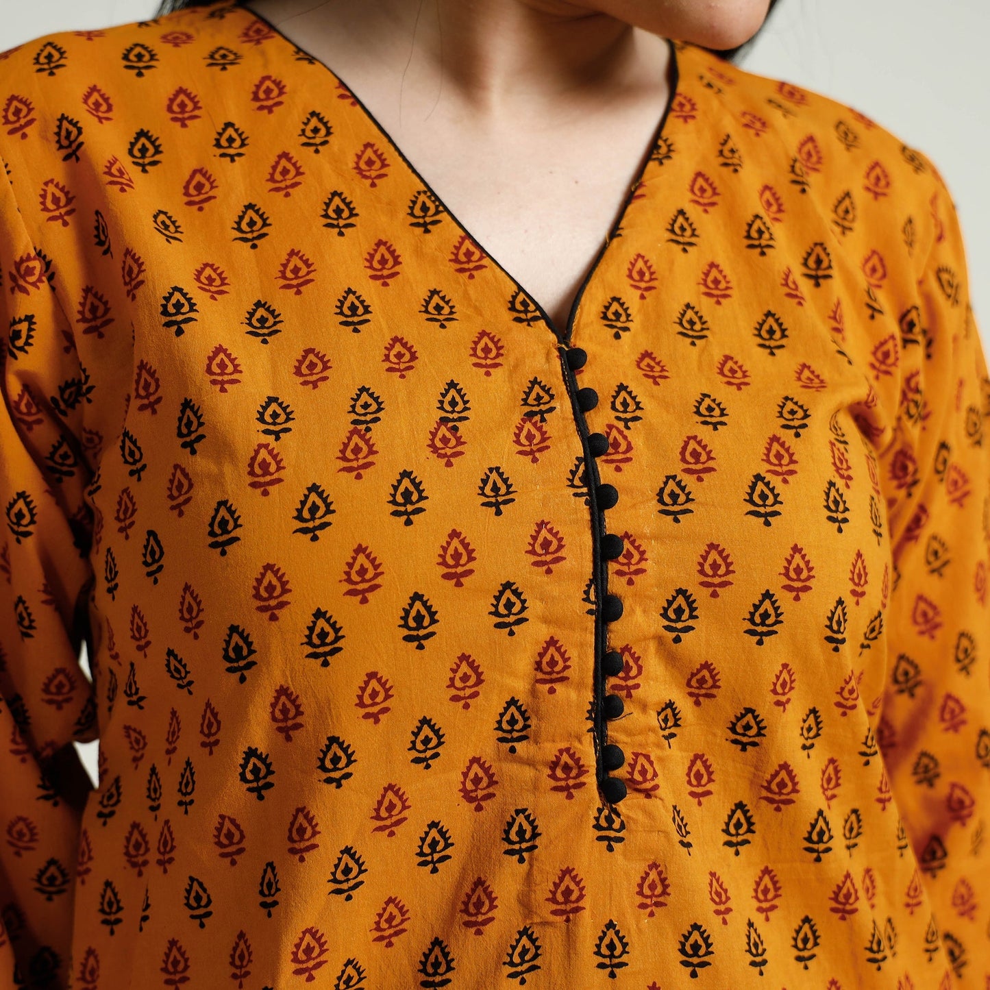 Block Print Cotton Straight Bagh Kurta For Women