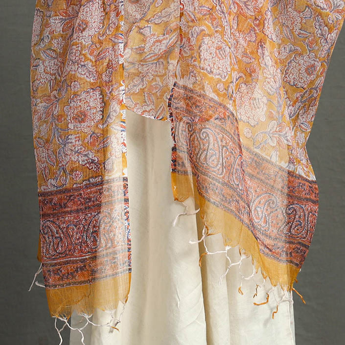 Block Print Kota Doria Cotton Sanganeri Dupatta