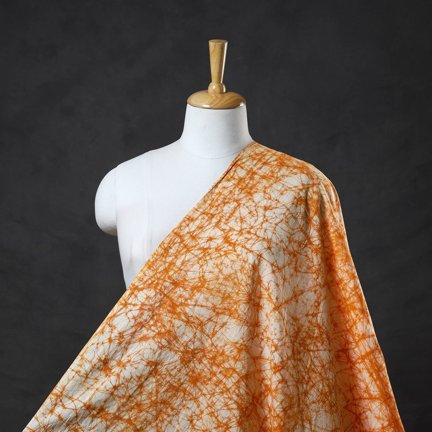 Orange Cotton Hand Batik Print Fabric